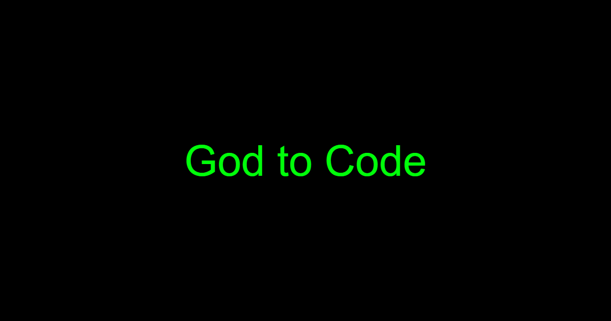 God to Code